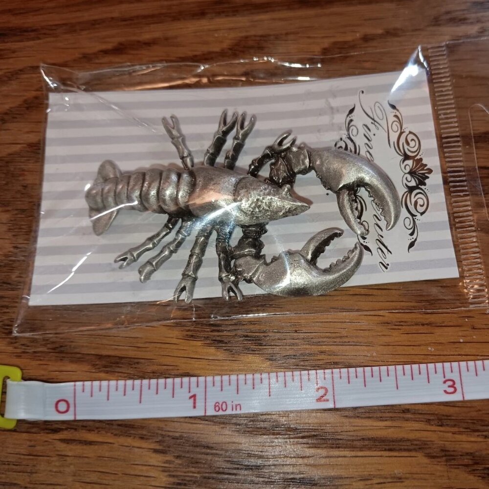 Pewter  Lobster Figurine ocean sea by Hastings Pewter Co NEW !! STUNNING !!